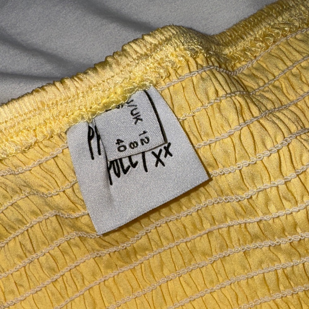 Princess Polly Yellow Satin Strapless Bustier Top - Picture 3 of 5